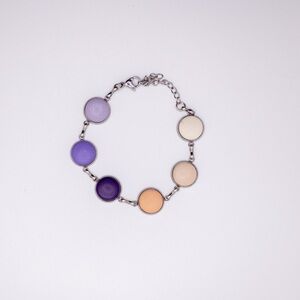 Elegant Purple and Cream Bracelet